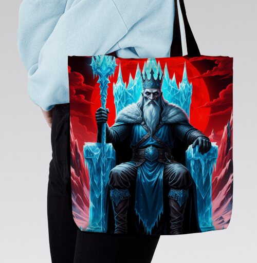Powerful Eternal Ice King Sitting On Throne - Вечный Ледяной Король Трон - Магазин футболок jestkrd