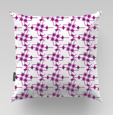 Геометрический узор фуксия на сером Abstract Fuchsia Grey Pattern, Подушка велюр плюшевая 45х45