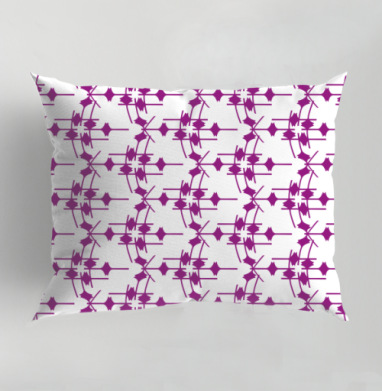 Геометрический узор фуксия на сером Abstract Fuchsia Grey Pattern, Подушка декоративная 50х70 см