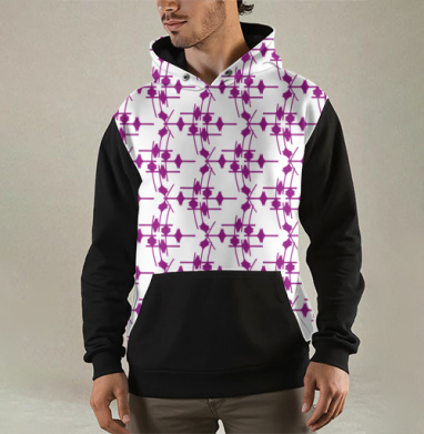 Геометрический узор фуксия на сером Abstract Fuchsia Grey Pattern, Толстовка мужская Regular 3D