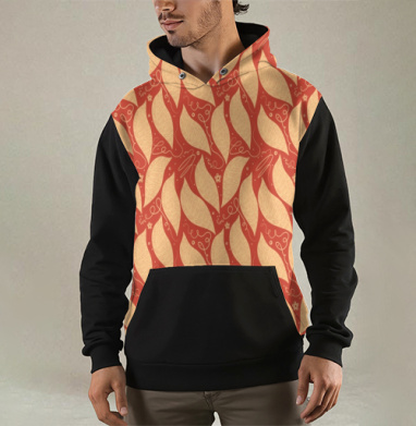 Organic Autumn Leaves Pattern / Узор Осенние Листья стильный домашний текстиль, Толстовка мужская Regular 3D