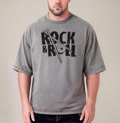 Рок-н-ролльная подача суши с черепом и палочками ROCK ROLL, Футболка мужская варенка оверсайз