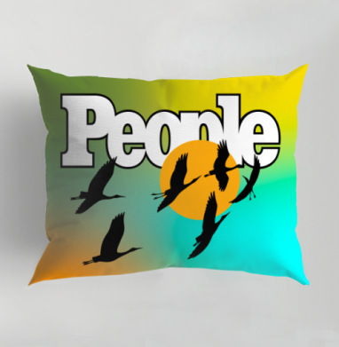 Свобода птиц над солнцем на фоне People свободы движения, Подушка декоративная 50х70 см