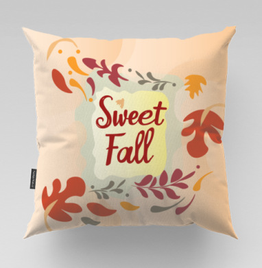 Осенние листья мягко падают под Sweet Fall, Подушка велюр плюшевая 45х45