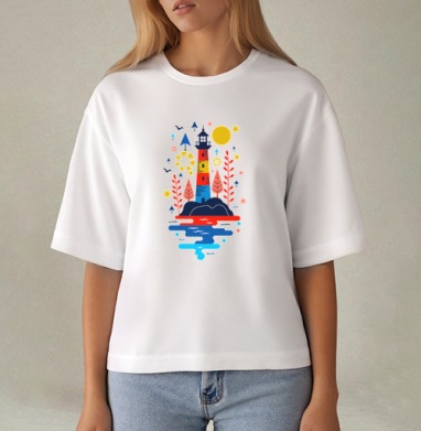 Маяк у моря - Магазин футболок WayTek - Дизайнерские принты