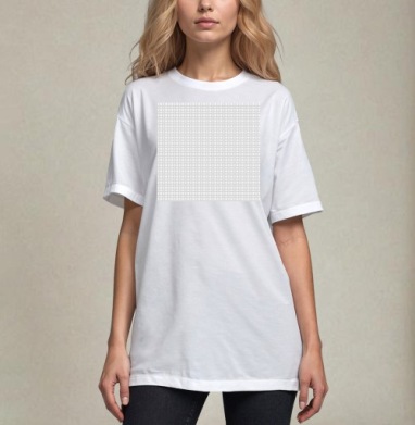 White Puzzle Piece Geometry / Белая геометрия деталей пазла черных линий, Футболка / Унисекс / Оверсайз / Белая / C принтом