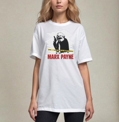 MARX PAYNE, Футболка / Унисекс / Оверсайз / Белая / C принтом