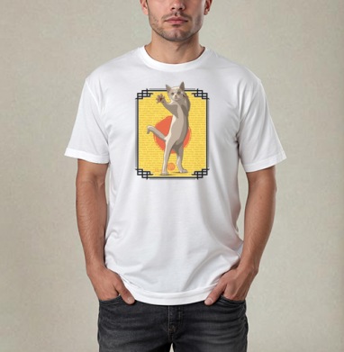 Агрессивный кот с поднятой лапой текст оскорбления - kunta printshop