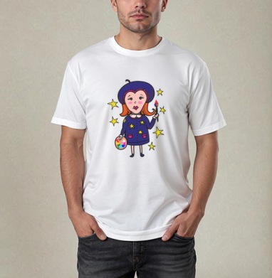 Великий художник, Футболка / Мужчинам / Pure / Белая / C принтом
