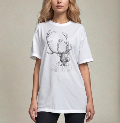 Hipster handdrawn deer / Хипстер олень нарисованный от руки - Магазин футболок orsinha - Дизайнерские принты
