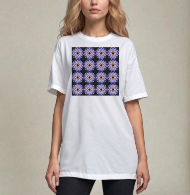 Lavender abstract pattern with stars / Абстрактный лавандовый паттерн в современном стиле - Магазин футболок meningit - Дизайнерские принты