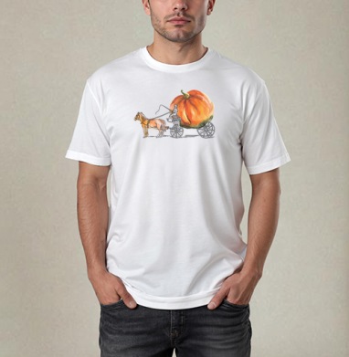 Тыква, Футболка / Мужчинам / Pure / Белая / C принтом