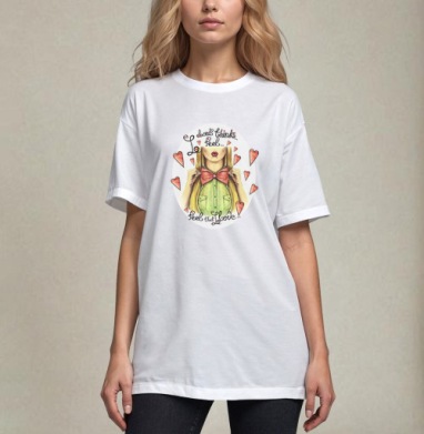 Я чувствую..., Футболка / Унисекс / Оверсайз / Белая / C принтом