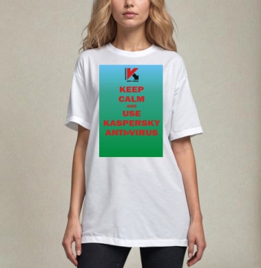 Антивирус Kaspersky — Спокойствие и Защита ПК, Футболка / Унисекс / Оверсайз / Белая / C принтом
