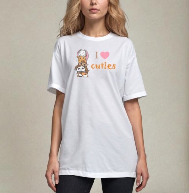 Мягкие милые животные «I ❤️ CUTIES» для детей - Магазин футболок Anabika - Дизайнерские принты