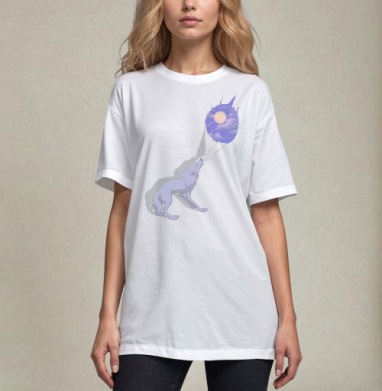 зов, Футболка / Унисекс / Оверсайз / Белая / C принтом