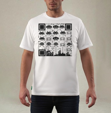 Цифровое инопланетное вторжение с пиксельными пришельцами Space Invaders, Футболка мужская REGULAR белая