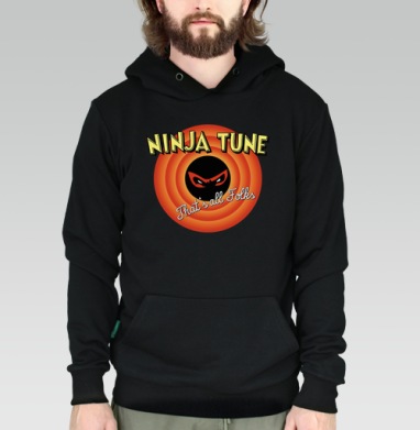 Ретро-логотип Ninja Tune в стиле Looney Tunes - Толстовка Муж. черная Regular,  утепленная, страница 14