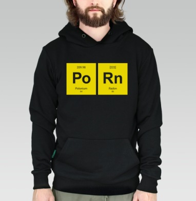 Шутливый постер «Po Rn» в стиле таблицы Менделеева - Купить мужские толстовки regular Crown в Москве, цена мужских толстовок regular  с прикольными принтами - магазин дизайнерской одежды Maryjane