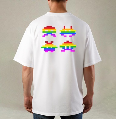 Rainbow Monsters / Радужные монстры, Футболка / Мужская / Оверсайз / С принтом на спине