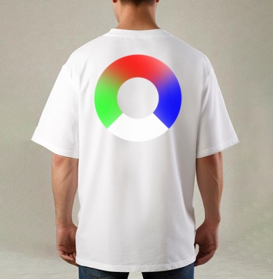SS RGB / СС RGB, Футболка / Мужская / Оверсайз / С принтом на спине