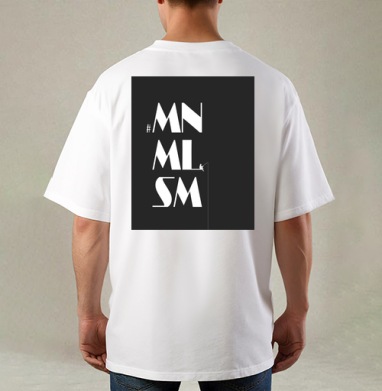 Minimalism рыбалка человек удочка с удочкой, Футболка / Мужская / Оверсайз / С принтом на спине