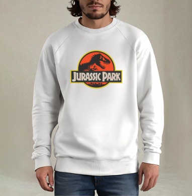 Jurassic Park Парк Юрского Периода, Свитшот мужской белый