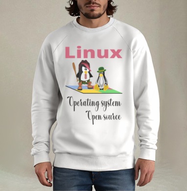 Два Пингвина Linux Операционная Система Свободный Исходный Код, Свитшот мужской белый