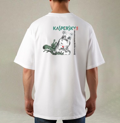 Антивирус Kaspersky с мощью бегемота - Магазин футболок Lichi - Дизайнерские принты
