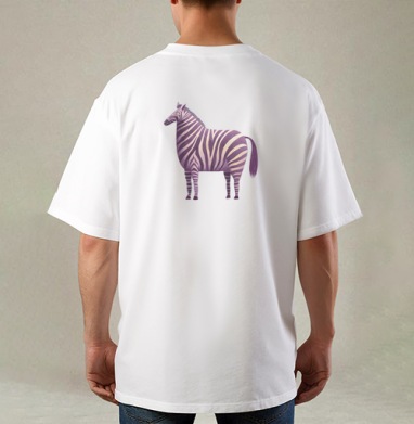 Zebra (Живая Азбука), Футболка / Мужская / Оверсайз / С принтом на спине