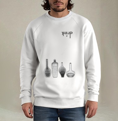 Стильный монохромный набор бутылок с надписью DRINK - Магазин футболок manamouki - Дизайнерские принты