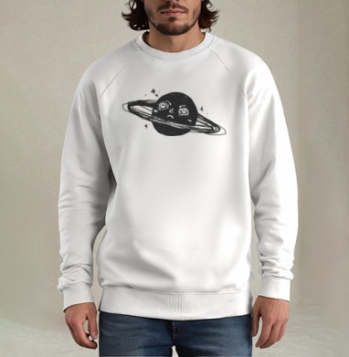 Sad Saturn – Грустный Сатурн в бесконечном холодном темном космосе, Свитшот мужской белый