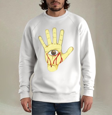The hand of the artist / Рука художника, Свитшот мужской белый