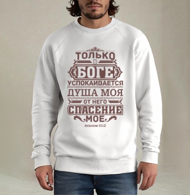 Винтажный постер с библейским псалмом для вдохновения, Свитшот мужской белый