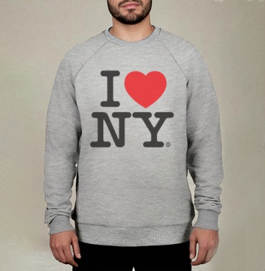 I Love NY, Свитшот мужской меланж начес/петля