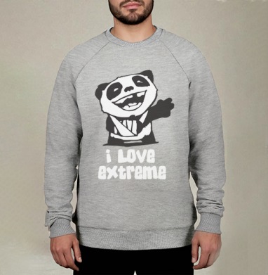 I Love Extreme Pandi / Я люблю экстрим Панди - Магазин футболок Designpanda - Дизайнерские принты
