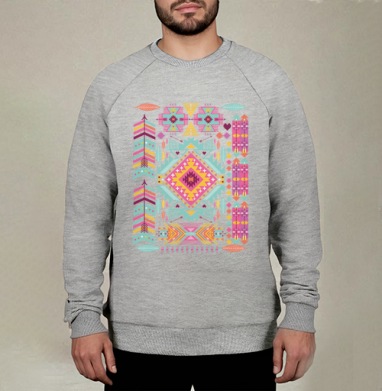 Trendy tribal ornament, Свитшот мужской меланж начес/петля
