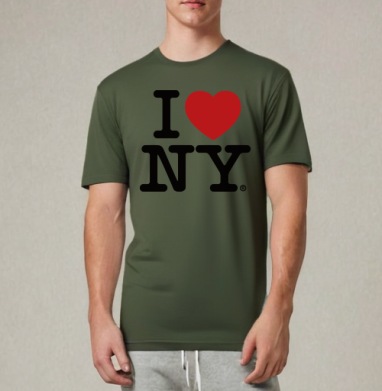 I Love NY, Футболка мужская REGULAR темный хаки