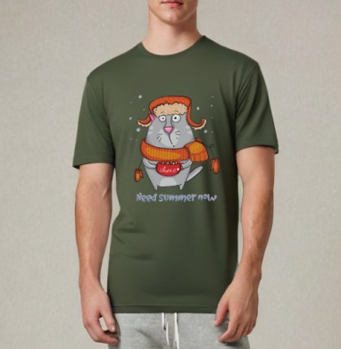 I need summer.., Футболка мужская REGULAR темный хаки