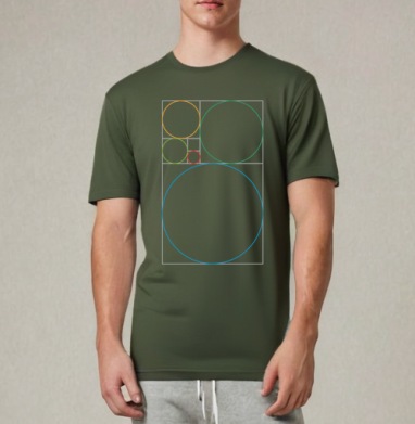 Golden ratio / Золотое сечение, Футболка мужская REGULAR темный хаки