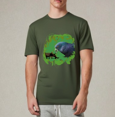 Гигантский голубь и человек на скамейке – сюрреализм - LOVE SAVE THE WORLD !