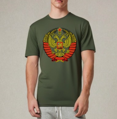 Новый герб, Футболка мужская REGULAR темный хаки
