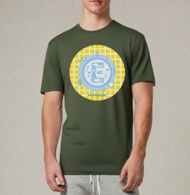 VARENYE T-SHIRT LETTER E / ФУТБОЛКА ВАРЕНЬЕ БУКВА Е, Футболка мужская REGULAR темный хаки