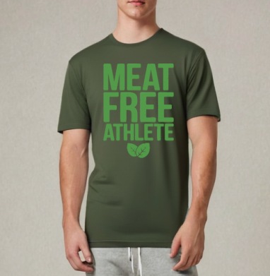 MEAT FREE ATHLETE – Эмблема веган-спортсмена, Футболка мужская REGULAR темный хаки