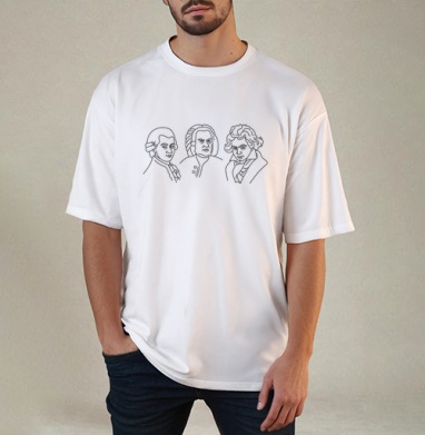 Классические композиторы портреты графика минималистика - Магазин футболок kem