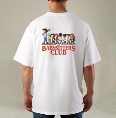 Бэбиситтерс клаб, Футболка / Мужская / Оверсайз / С принтом на спине