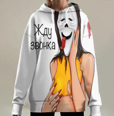 Девушка в стиле крик, Hoodie Long Oversize 3D