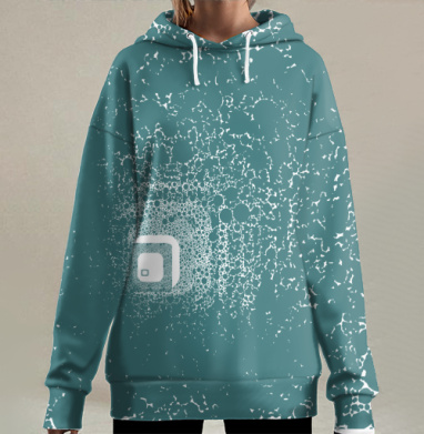 Абстрактный узор точек создает иллюзию глубины пространства, Hoodie Long Oversize 3D