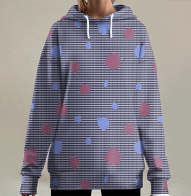Небольшие птицы и листья кружатся в осеннем танце, Hoodie Long Oversize 3D