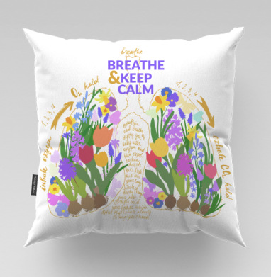 Футболка с принтом легкие и цветы Breathe Calm - Магазин футболок bokasin, Подушки